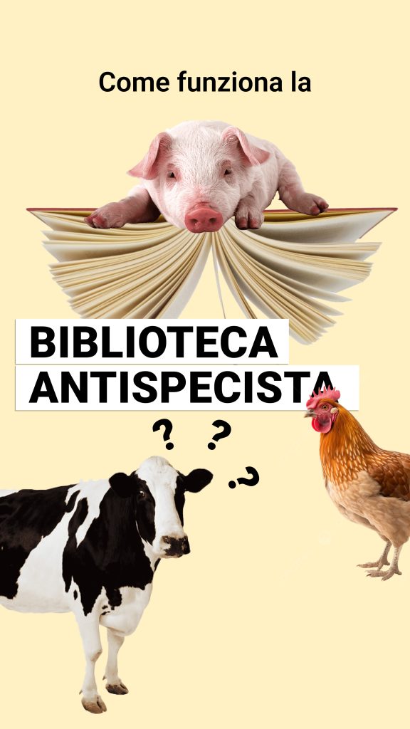 Biblioteca antispecista, noleggio libri, offerta libera